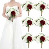 Set of 6 Bridesmaid Bouquets for Wedding – 7 Inch