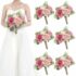 4-Pack 7″ Bridesmaids Artificial Flowers Bouquets