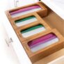 4-Pc Set Seville Bamboo Food Bag Organizer with Bamboo Frame
