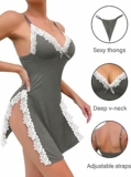 2-Pc Women’s Lingerie Night Gown w/ Thong Set