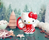 Silver Buffalo Sanrio Hello Kitty Candy Cane 3D Sculpted Ceramic Mug, 20 Ounces