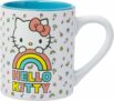 Silver Buffalo Sanrio Hello Kitty Rainbow Glitter Ceramic Mug, 14 Ounces