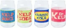 4-Pack Silver Buffalo Spongebob Squarepants Soda Labels Kelp Juice, Kelp Soda, Krabby Kola, and Dr. Kelp