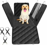 Simple Deluxe Dog Car Seat Cover for Back Seat, Waterproof w/ 3 Pockets, 600D Scratchproof & Nonslip