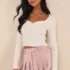Immaculate Elegance Cream Jacquard Lace-Up Midi Dress