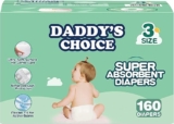 Daddy’s Choice Super Soft Diapers 0% Chlorine! 168-Ct Size 2, 160-Ct Size 3, 148-Ct Size 4, & 140-Ct Size 5
