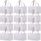 12-Pack Small Canvas Tote Bags, 10″ x 7″ x 6″