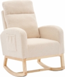 Comfy Accent Glider Chair with Headrest and Throw Pillow