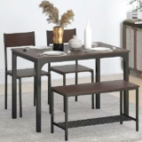 4-Pc Dining Room Table with Bench and 2 Chairs