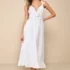 Women’s Graceful Beauty White 3D Floral Tulle Sleeveless Maxi Dress