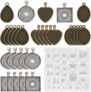 30-Pc Pendant Trays with 1-Pc Silicone Mold for DIY Jewelry Craft Making