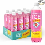 12-Pack Sparkling Ice STARBURST Strawberry, Zero Sugar Flavored Sparkling Water, 17 fl oz