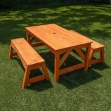 Sportspower Wooden Separated Picnic Table with Bench