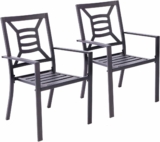 2-Pack Stackable Patio Dining Set Outdoor Metal Chairs