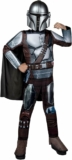 Star Wars The Mandalorian Official Youth Costume – Premium Quality Padded Jumpsuit with Plastic Mask and Detachable Cape, Medium