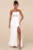 Women’s Sultry Persona White Lace Strapless Bustier Mermaid Maxi Dress