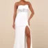 Women’s Complete Romantic White Lace Off-the-Shoulder Bow Maxi Dress