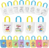 24Pcs Ice Cream Bulk Color Your Own Gift Bags with Handle