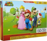 Super Mario Nintendo Advent Calendar Christmas Holiday Calendar with 17 Articulated 2.5” Action Figures & 7 Accessories, 24 Day Surprise Countdown