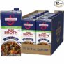 12-Pack Swanson 50% Less Sodium Beef Broth, 32 oz Carton