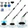 Electric Spin Scrubber Brush with 7 Replaceable Brush Heads, 2 Speeds, & Adjustable Handle