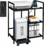 3-Tier Printer Stand with Pull-Out Shelf