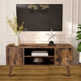 Mid-Century Modern Console Table & Entertainment Center with Stroage Shelf & Cabinet