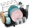 Dish Drying Rack with Wine Glasses, Cups, Cutting Board & Larger Cutlery Holders