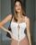Women Mesh Open Cup Lace Up Boned Bustier