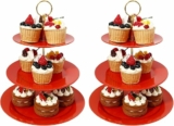 2-Pack 3-Tier Cupcake Stand Melamine Dessert Stand