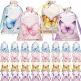 100 Pcs Butterfly Drawstring Bags, 4 x 6 Inch