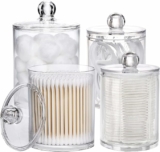 Set of 4 Plastic Apothecary Jars Set with Lids
