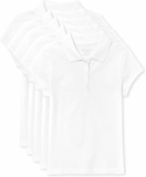 5-Pack The Children’s Place Girls’ Short Sleeve Ruffle Pique Polo (XL-2XL)