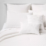 8-Pc Threshold Comforter Set Jacquard Clipped Dot Pillows, Queen