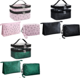 Set of 3 Travel Makeup Organizer Bags Set