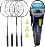 Triumph Sports 4-Player Badminton Set with 4 Rackets, 3 Shuttlecocks and 1 Carry Case