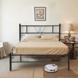 Twin Size Metal Platform Bed Frame with Headboard and Footboard