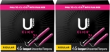 2-Pack 45-Count U by Kotex Click Compact Tampons, Regular Absorbency, Unscented
