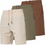 3-Pack Men’s Nylon Stretch Performance Gym Shorts