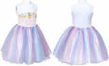 Toddler Girl’s Unicorn Princess Costume Dress with Wings and Headband, 3-4 Years Old