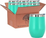 18-Pack Stainless Steel Wine Tumblers, 12oz
