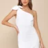 Exquisite Glamour White Mesh Sequin Strapless Bow Mini Dress