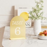 Urban Deco Table Numbers 1-10 Wedding Seating Chart 5x7inch Acrylic Table Number Holders