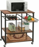 Food Storage Shelf with Metal Mesh Basket, Bottle Holder and Storage Shelves