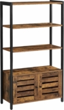 Storage Cabinet with 3 Shelves and 2 Louvered Doors