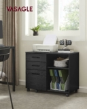 File Cabinet with 3 Drawers and Open Storage Shelves