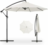 VECELO 10ft Offset Patio Umbrella with 8 Ribs &  24 built-in LED lights