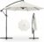 VECELO 10ft Offset Patio Umbrella with 8 Ribs &  24 built-in LED lights