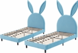 2-Pack Twin Size Bed Frame w/ Bunny Ear Headboards