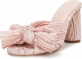 Women’s Pleated Bowknot Block Heels